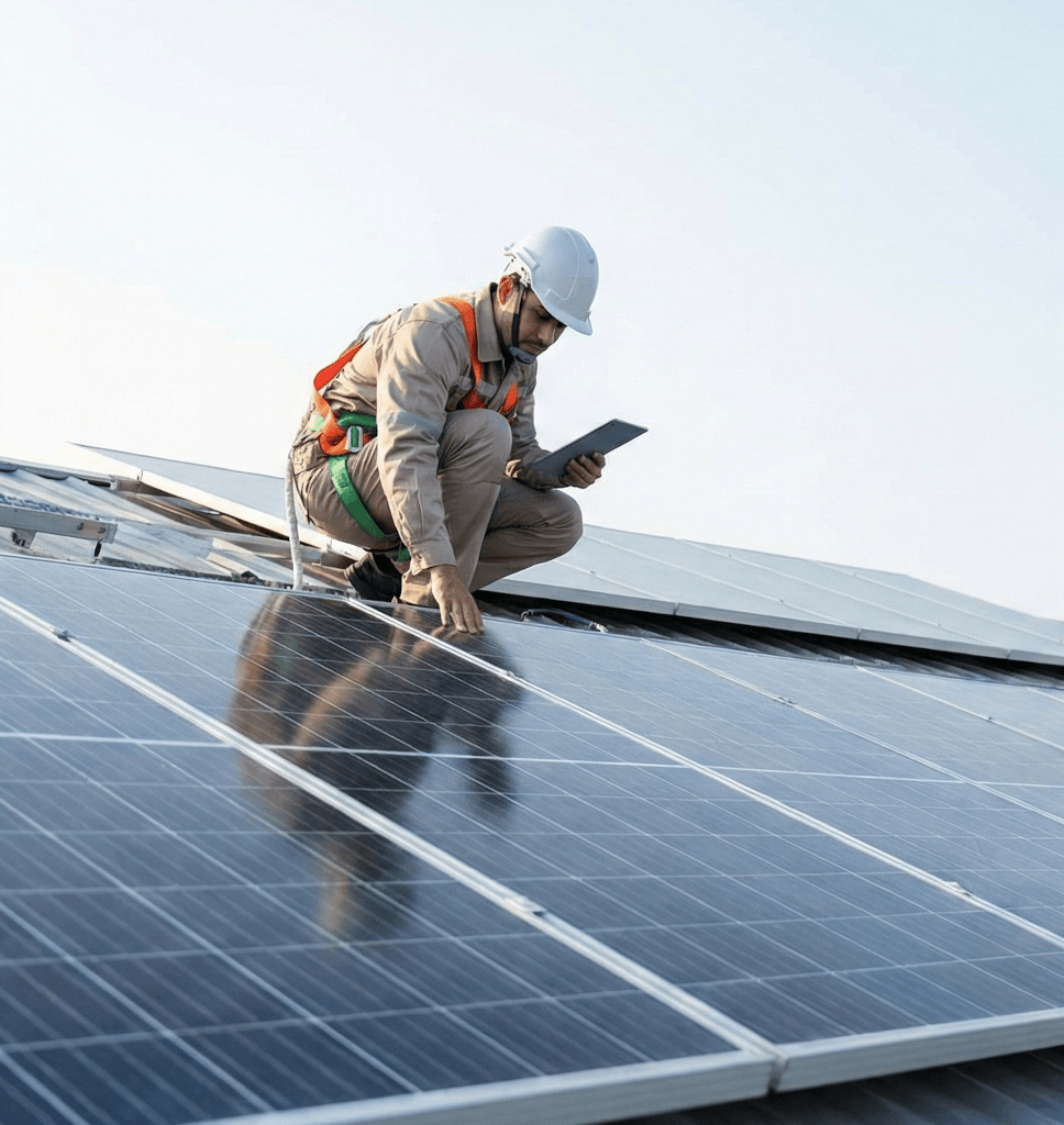 Squadra tecnica durante l'installazione di un impianto
